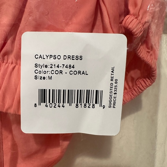 NWT never worn Staud Calypso Cutout Ruched Ring Maxi Dress in Coral size M - Picture 3 of 8